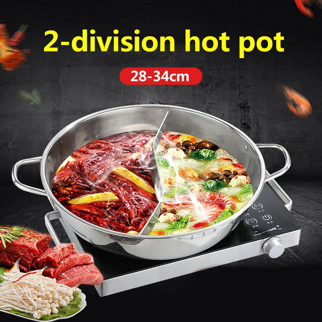 Edelstahl Hot Hotpot Mit Teiler - 2 Seiten ISuppentopf Kochtopf Chinesischer Feuertopf Edelstahltöpf