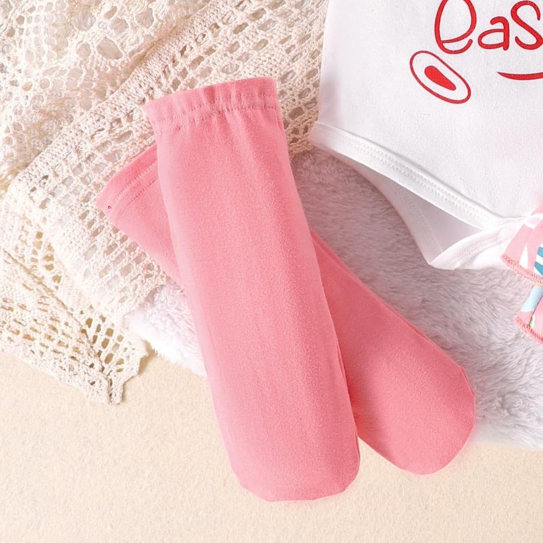 Baby Mädchen Ostern Kleidung Geburtstag Outfit Bunny Kurzarm Strampler Hohe Taille Rüschen Tütü Rock