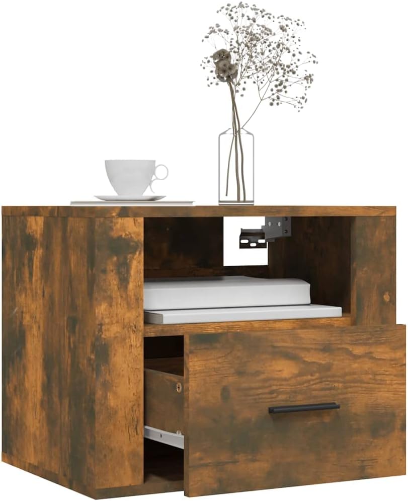 FIRBNUS Nachtschränkchen Nachtkommode Wand-Nachttisch Räuchereiche 50x36x40 cm Bett Kommode Nachtsch