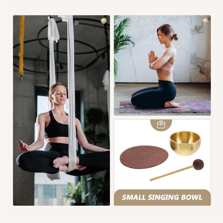 TOPBATHY Mini Klangschalen für Meditation und Herzchakra Balance Handgefertigt Tragbar mit Klöppel H
