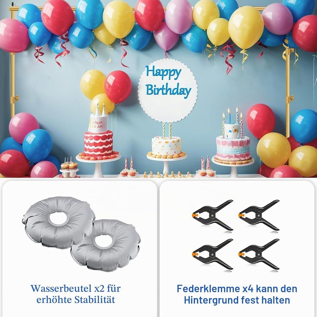 EMART Foto Hintergrund Ständer mit Stahlsockel, 2,6m x 3m Verstellbarer Hintergrundsystem, Hintergru
