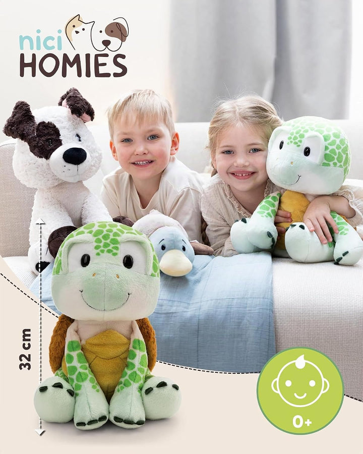 NICI Kuscheltier Schildkröte 32cm - grün - 63072 | Stofftier aus weichem Plüsch, niedliches Plüschti