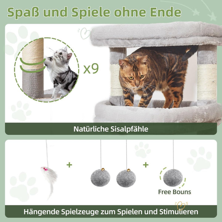 Taoqimiao 180CM Kratzbaum Gross XXL, Katzenbaum Grosse Katzen Stabil kratzbaum Maine Coon mit Katzen