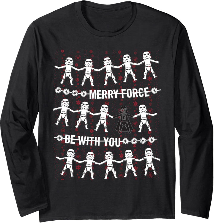 Star Wars Merry Force Be with You Holiday Langarmshirt