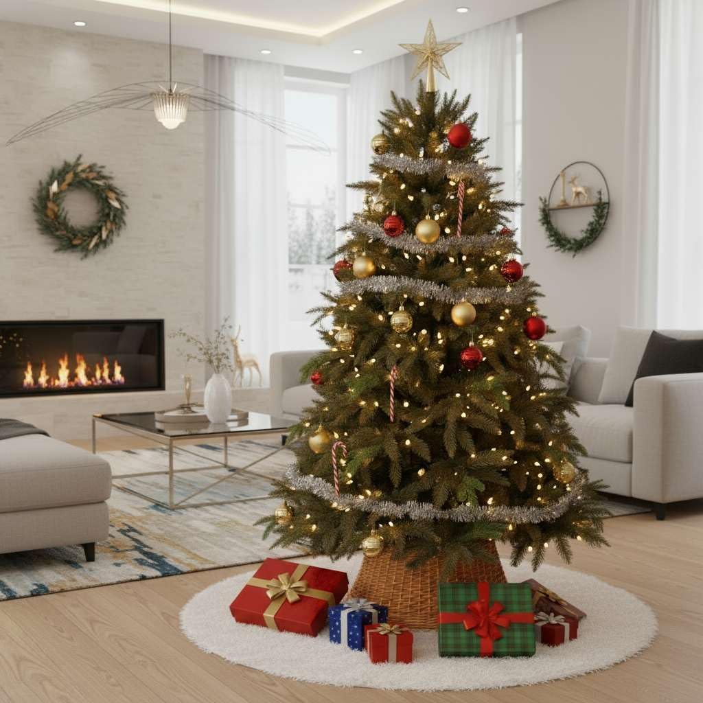 Weidenkorb für den Weihnachtsbaum (53 x 70 x 26 cm) BOGATECO Weidenkorb für den Weihnachtsbaum 70cm