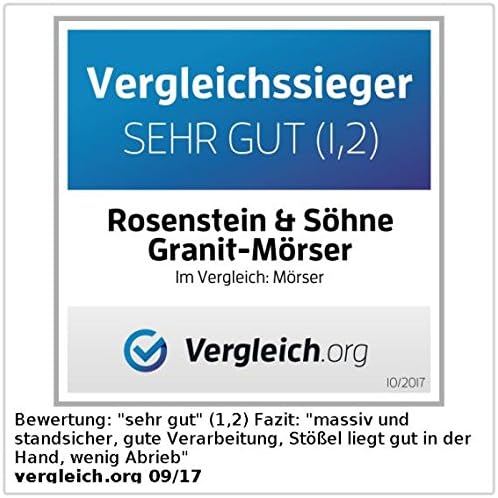 Rosenstein & Söhne Moerser: 2er-Set robuste Mörser mit Stösseln aus natürlichem Granit, Ø je 14 cm (