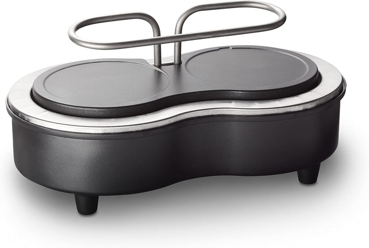 Emerio Pizzaofen, PIZZARETTE Duo das Original, handgemachte Terracotta Tonhaube, neues PRE-BAKE Desi