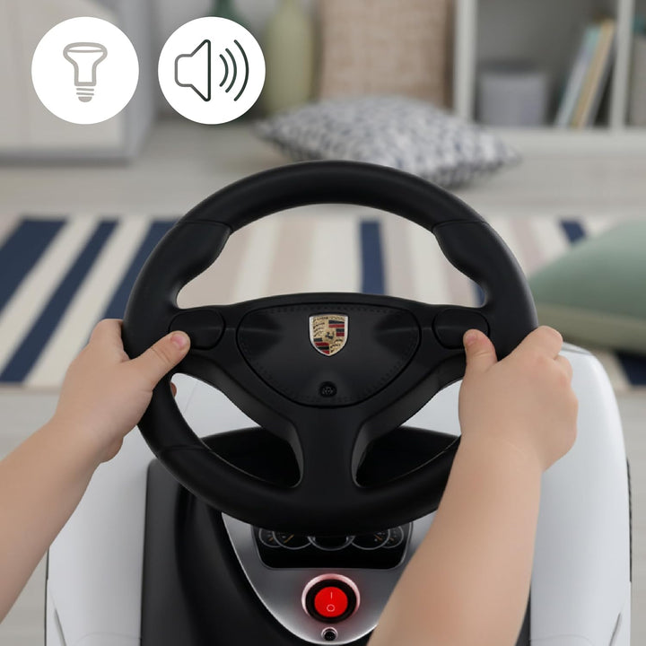 sun baby Rutschauto ab 18 Monaten – Porsche Carrera GT – Lenkrad mit Knöpfen, Scheinwerfer, realisti