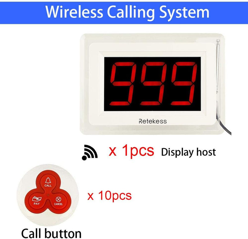 Retekess T114 Wireless Caregiver Pager, Wireless Queue Calling System mit 3 Anrufmodi und 6 Sofortst