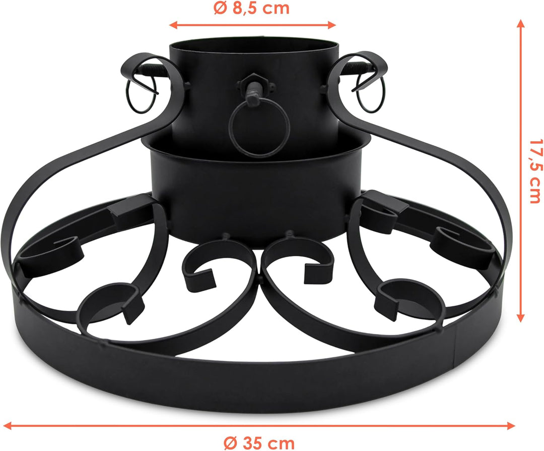 Spetebo Metall Weihnachtsbaumständer im antiken Deisgn - 35 cm - Christbaumständer mit Wasserschale