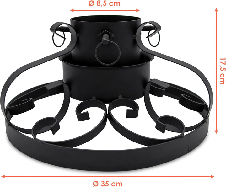 Spetebo Metall Weihnachtsbaumständer im antiken Deisgn - 35 cm - Christbaumständer mit Wasserschale
