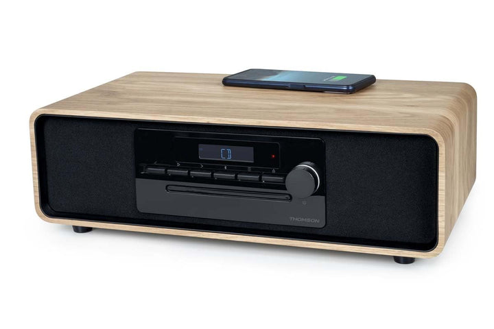 Bluetooth-Mikrosystem THOMSON Schwarz FM/CD/MP3/USB/Induktionsradio, 60 W, Equalizer, Fernbedienung,