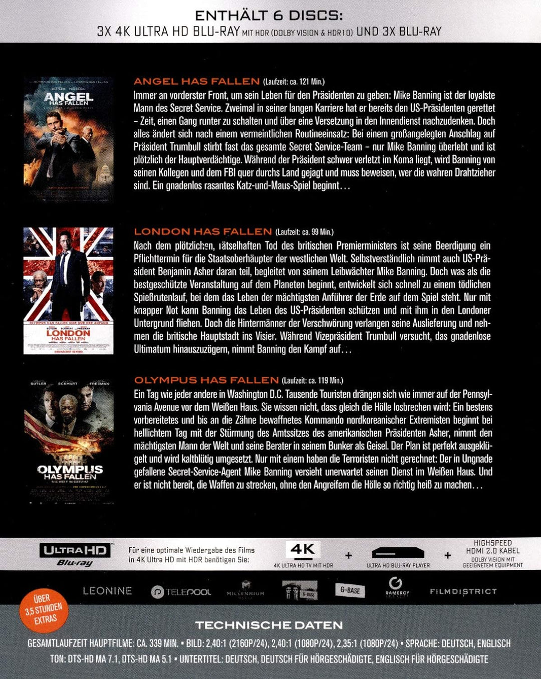 Olympus/London/Angel has fallen - Triple Film Collection Ultra-HD Blu-ray (3x 4K Ultra-HD) (3x Blu-r