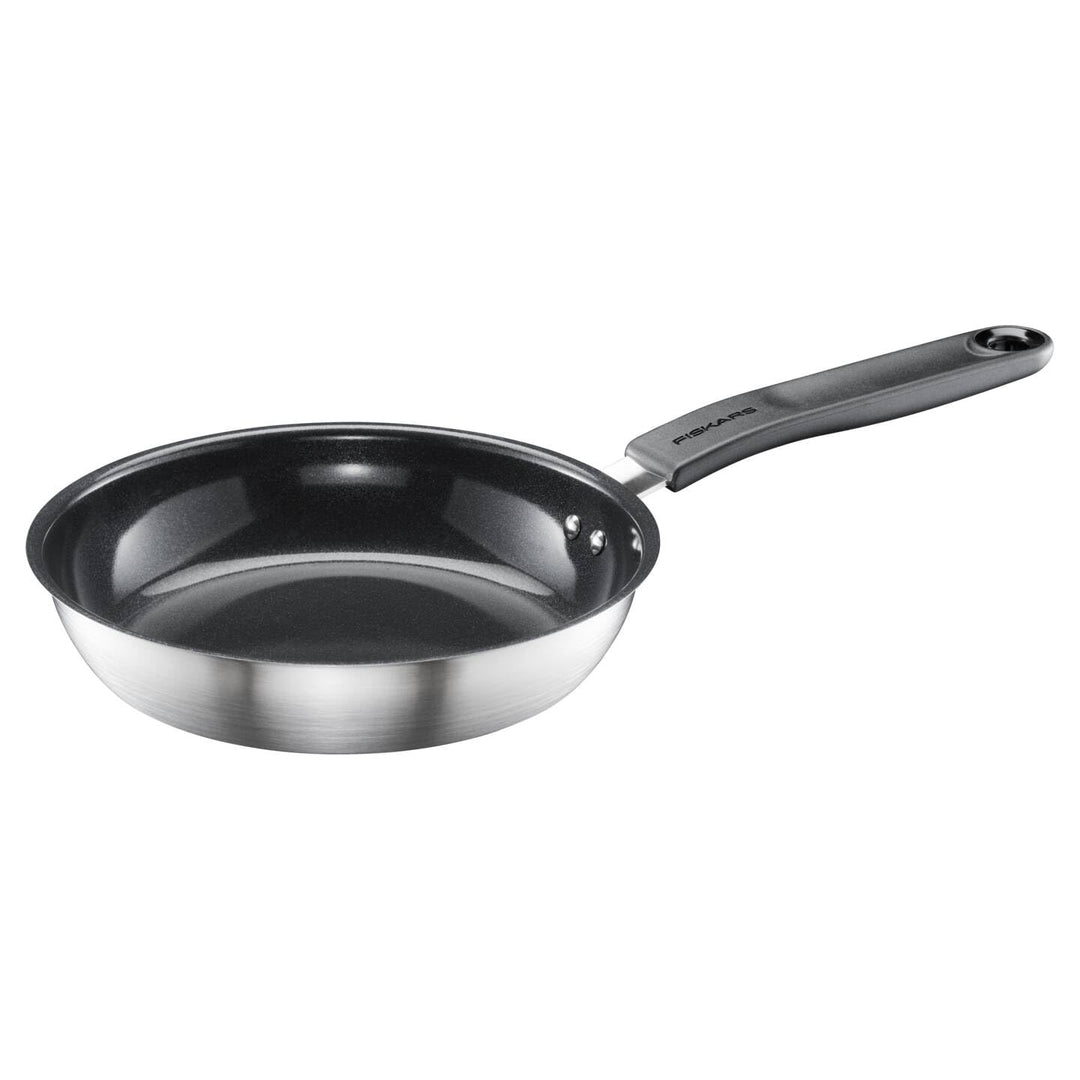 Fiskars Functional Form Bratpfanne, 20 cm, Schwarz/Silber, Bratpfanne 20 cm Keramikbeschichtung