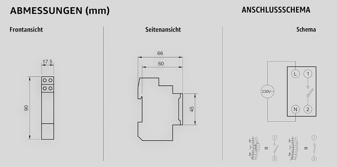 VEMER VP877500 ELO-D - Elektromechanisch Zeitschaltuhr mit Täglicher Programmierung, DIN-Schienenmon