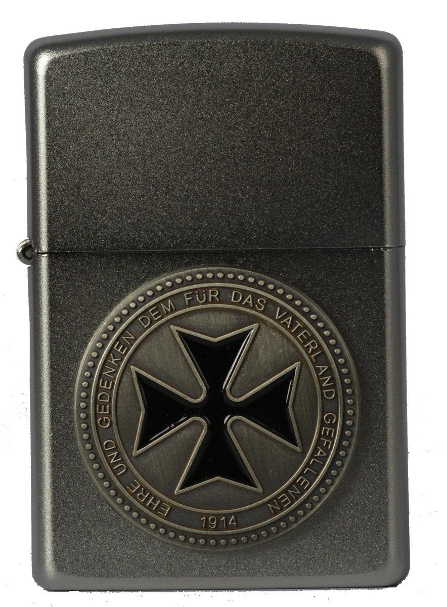Zippo 2.002.864 Feuerzeuge Eisernes Kreuz Emblem Edelstahloptik, Edelstahloptik