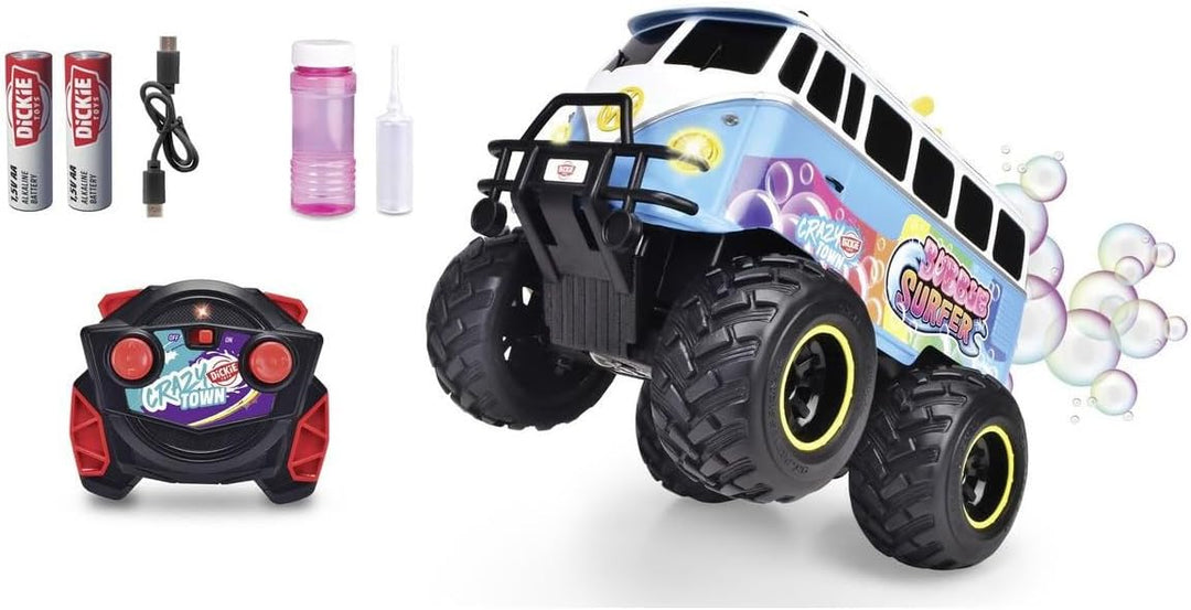 Dickie Toys - RC Volkswagen T1 Bubble Bus (30 cm) - ferngesteuertes Auto ab 6 Jahre mit Seifenblasen