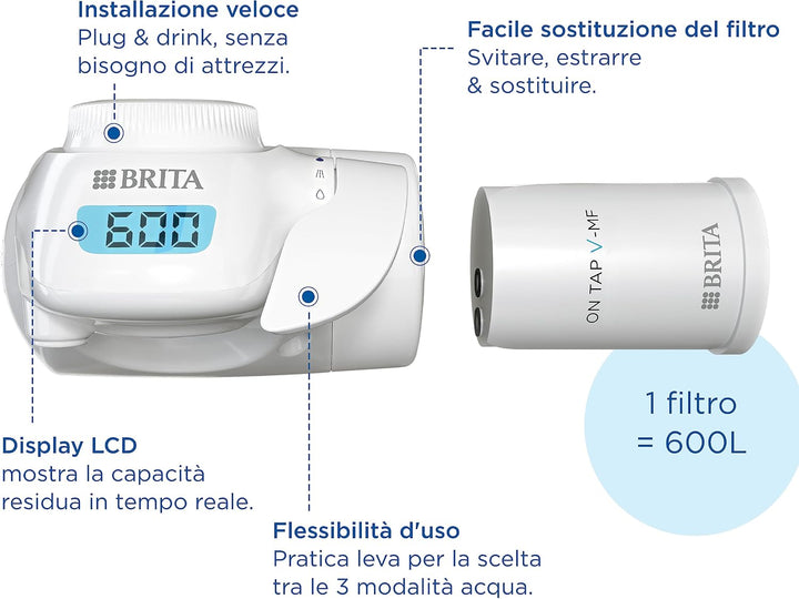 BRITA Pro V-mf Wasserfilter, Acrylic, Weiss, 1