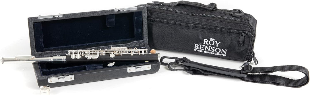 Roy Benson Piccolo Flöte PC-502 Synthetic Wood, inkl. Holzetui mit Tasche, PC-502