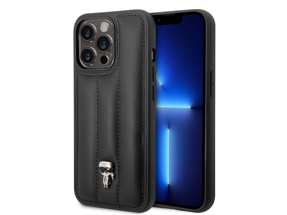 KARL LAGERFELD KLHCP14LPSQPK hülle für iPhone 14 Pro 6,1" hardcase schwarz/Black Puffy Ikonik Pin