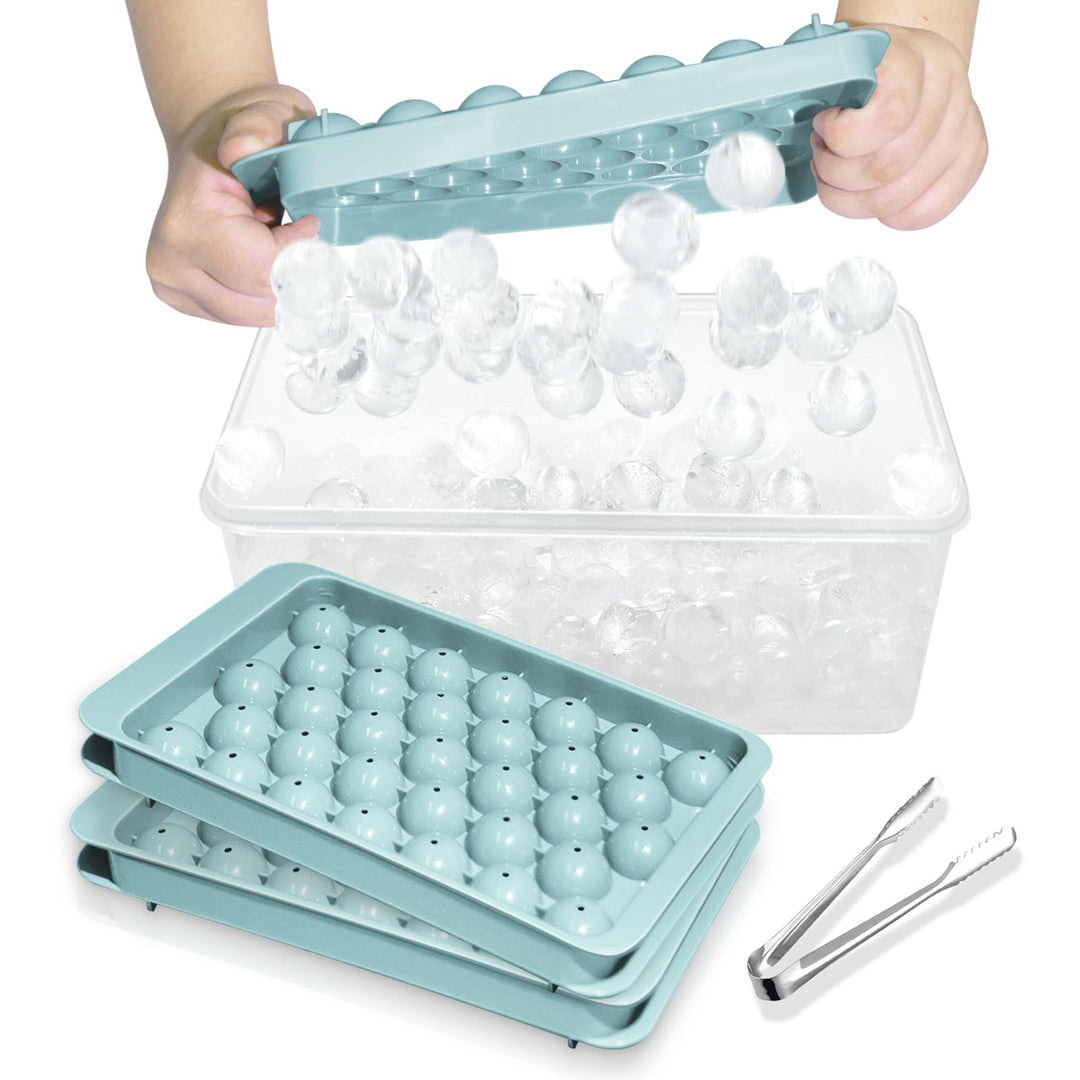 Miaowoof Eiswürfelform mit Deckel, 2,5 cm x 99 Stück Runde Eiswürfel, Non-BPA Eiswürfelbehälter mit