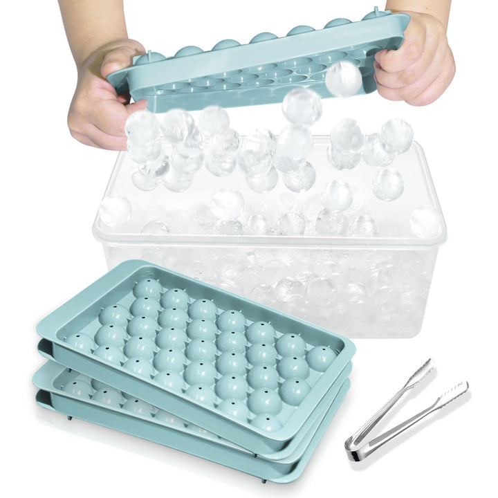 Miaowoof Eiswürfelform mit Deckel, 2,5 cm x 99 Stück Runde Eiswürfel, Non-BPA Eiswürfelbehälter mit