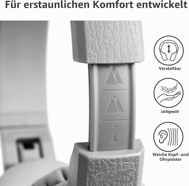 POGS-Kinderkopfhörer mit Kabel | The Elephant 2 | Faltbarer robuster Kinderkopfhörer ab 3 Jahren | L