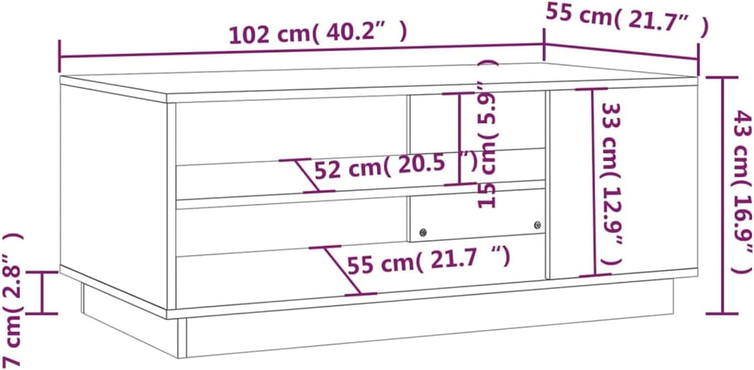 Susany Couchtisch Sideboard Beistelltisch Nachttisch Telefonständer Wohnzimmertisch Modern für Wohnz