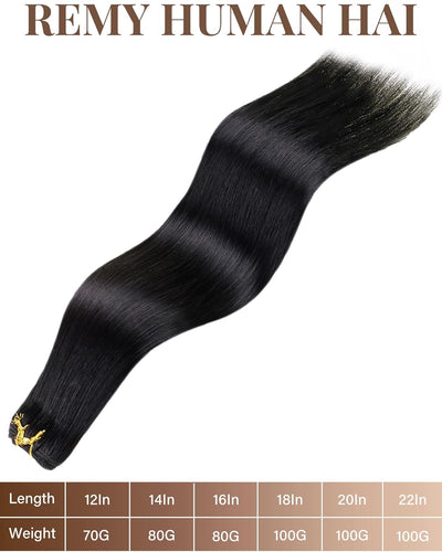 Hetto Tressen Echthaar Extensions Schwarz Tressen Extensions Echthaar Remy Tressen Extensions zum Ei