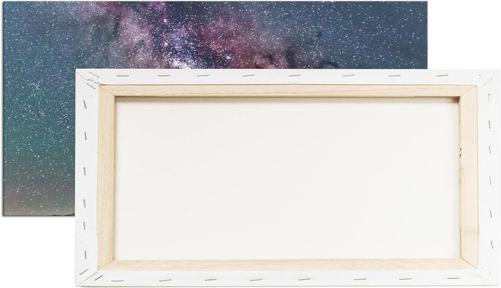 Hoch über den Bergen Panorama 80x40 cm als Leinwandbild, Motiv fertig gerahmt auf Echtholzrahmen, Ho