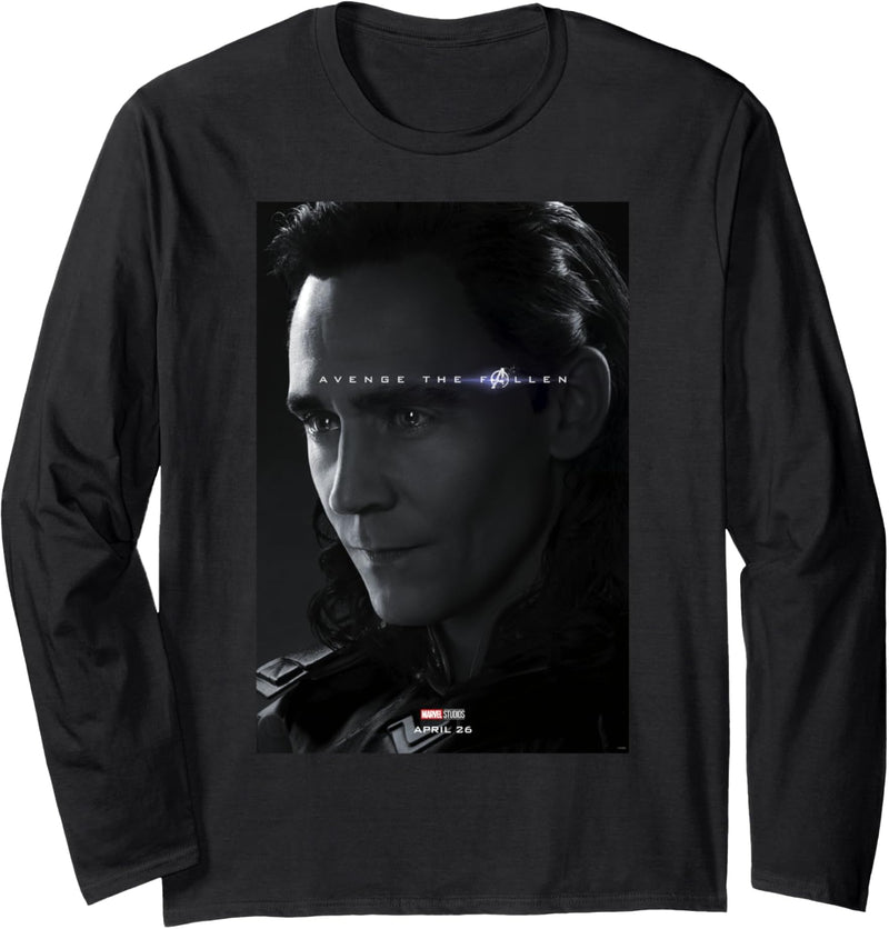 Marvel Avengers Endgame Loki Avenge The Fallen Poster Langarmshirt