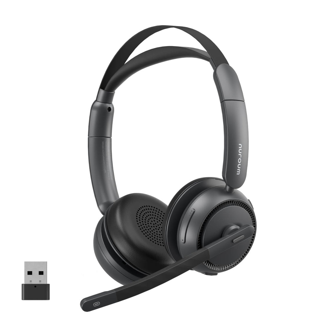 Nuroum HP31DU(2nd Gen) Bluetooth Headset mit Mikrofon Wireless, Geräuschunterdrückende Mikrofone für