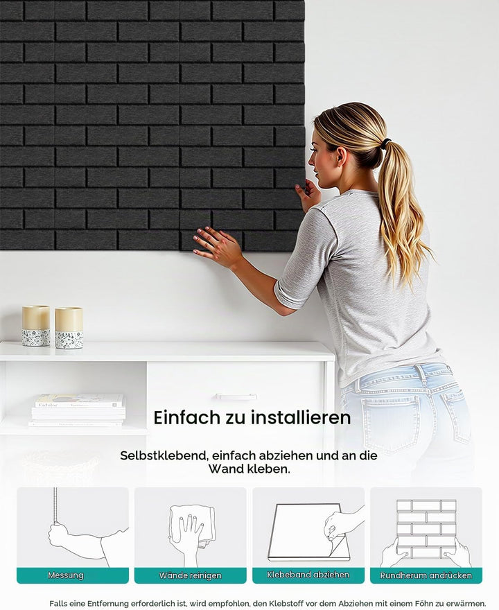 Soundsbay Akustikplatten selbstklebend 18 Stück, Schalldämmung Schallschutz Wand hoher Dichte Ziegel