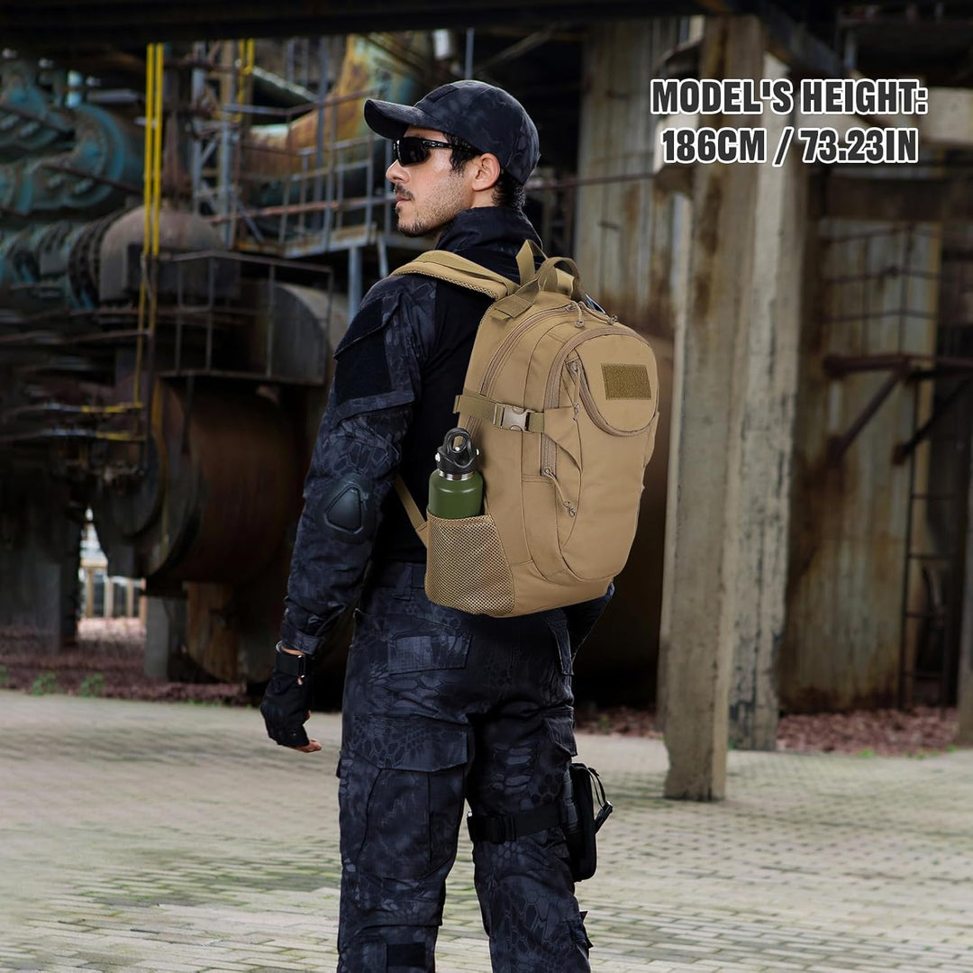 VINBAGGE Rucksack Taktischer Motorrad Wanderrucksack Outdoor Wasserdicht Trekkingrucksack 25L Campus