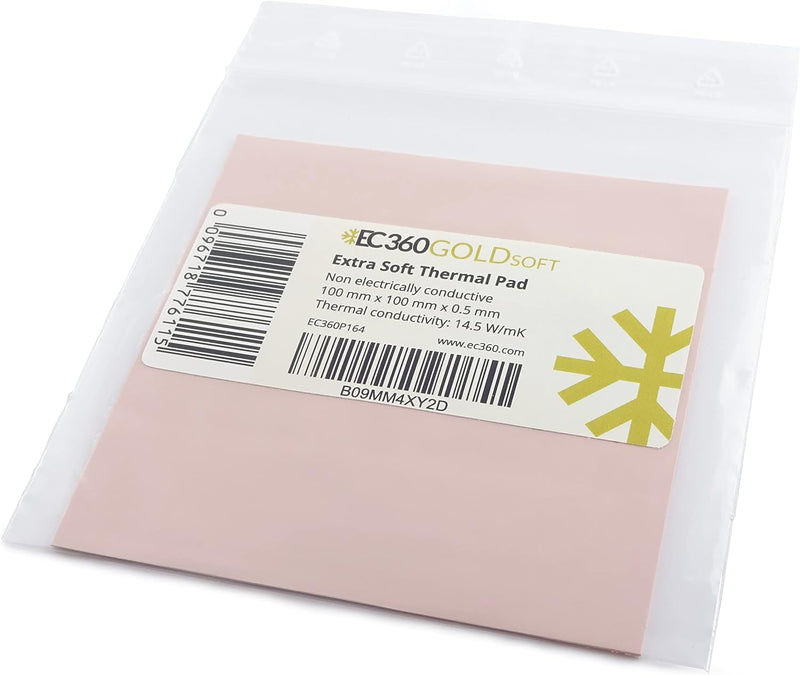 EC360® GOLD SOFT 14,5W/mK Wärmeleitpad (100 x 100 x 0,5 mm, Soft), 100 x 100 x 0,5 mm, Soft