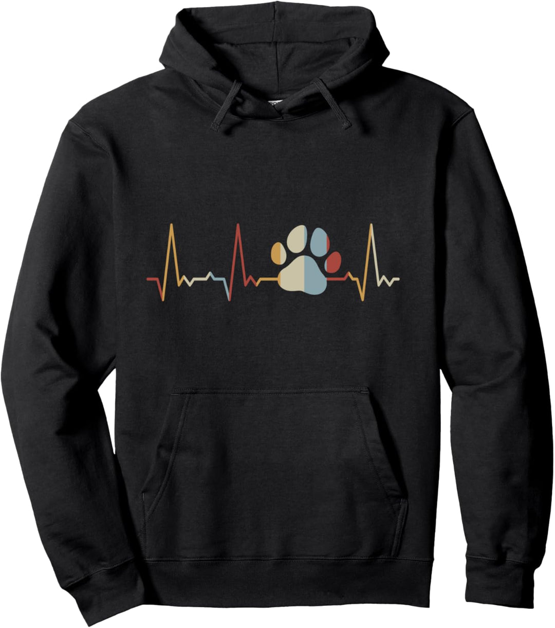 Herzschlag Hundepfote Pullover Hoodie
