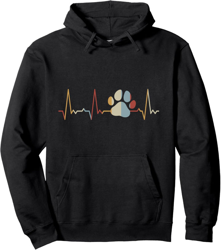 Herzschlag Hundepfote Pullover Hoodie