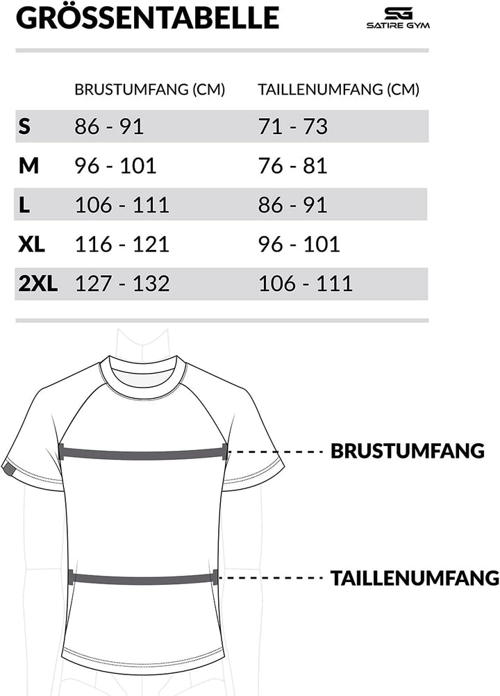 Satire Gym - Sport Shirt Männer atmungsaktiv - enganliegendes & schnelltrocknendes Fitness Tshirt He