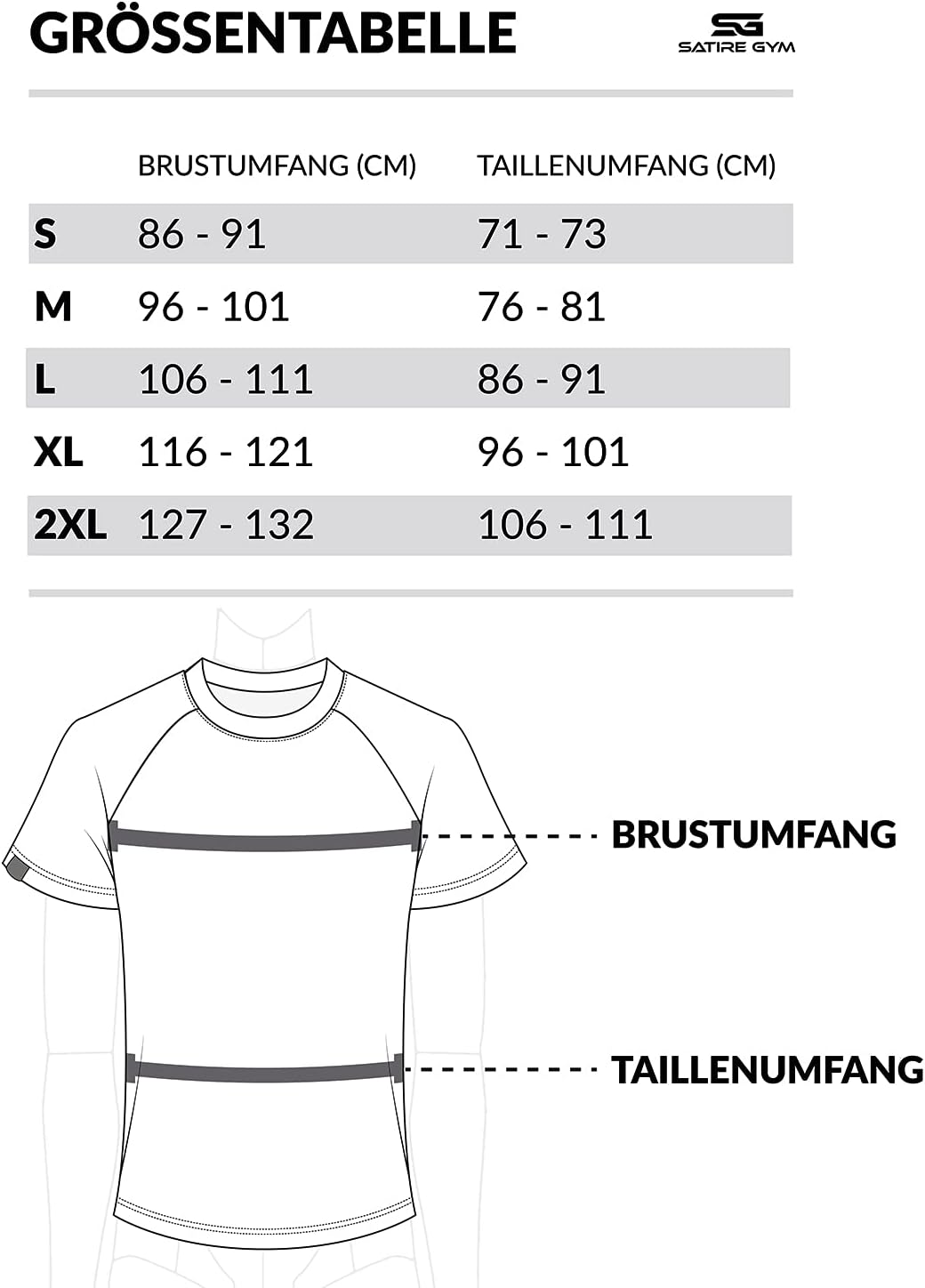 Satire Gym - Sport Shirt Männer atmungsaktiv - enganliegendes & schnelltrocknendes Fitness Tshirt He