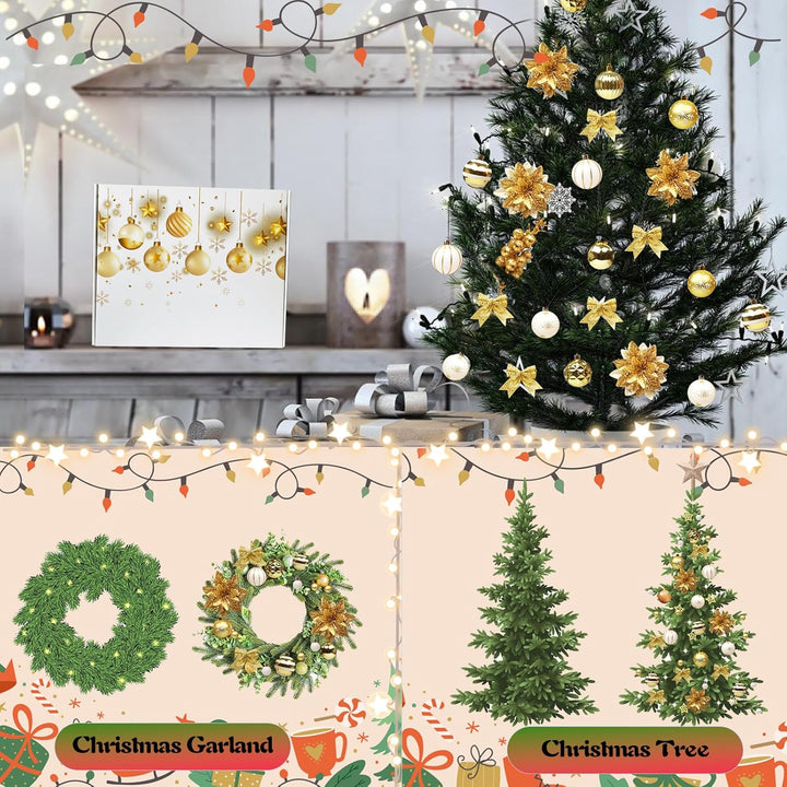 Weihnachtsbaum Deko,Christbaumschmuck Weihnachtskugeln,88 Stück Gold Weihnachtsbaumschmuck mit Weihn