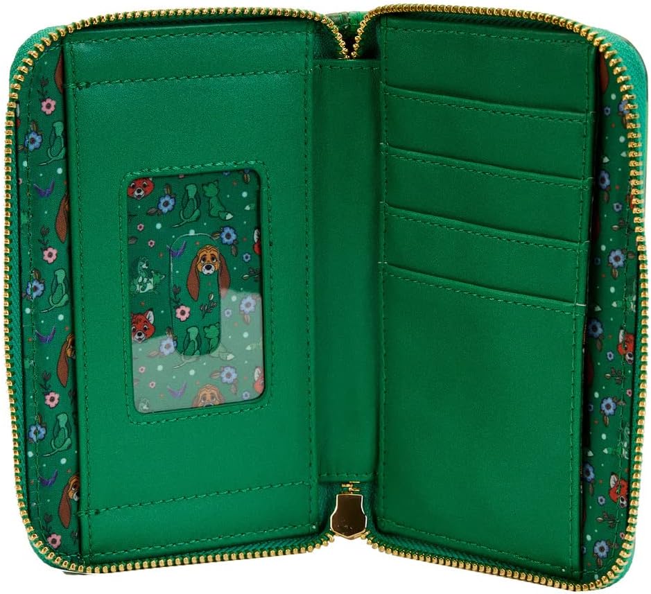 Loungefly Disney The Fox and the Hound Geldbörse mit Reissverschluss, Mehrfarbig/Meereswellen (Ocean
