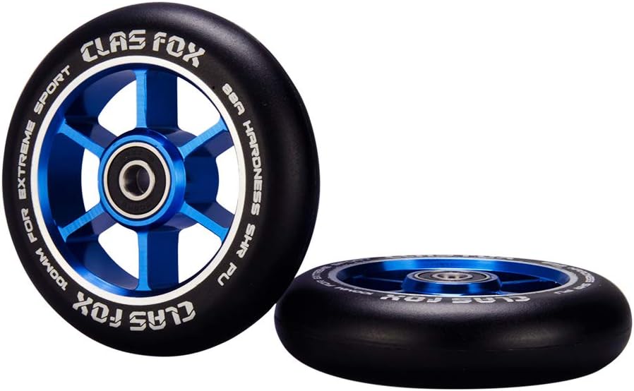 CLAS FOX Pro Stunt Scooter Rollen Roller Räder Wheels 100mm EIN Paar mit ABEC-9 Kugellager CNC Metal