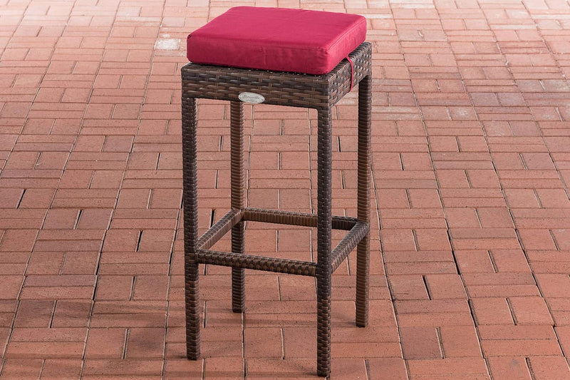 CLP Polyrattan Garten Barhocker Alia Mit Sitzkissen I Barstuhl Mit Aluminiumgestell I Sitzhöhe 75 cm