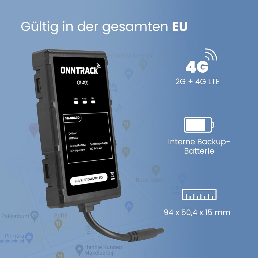 Onntrack 400 Einbau GPS-Tracker - Lebenslange kostenlose Tracking, für Auto, LKW, Wohnmobil, Echtzei