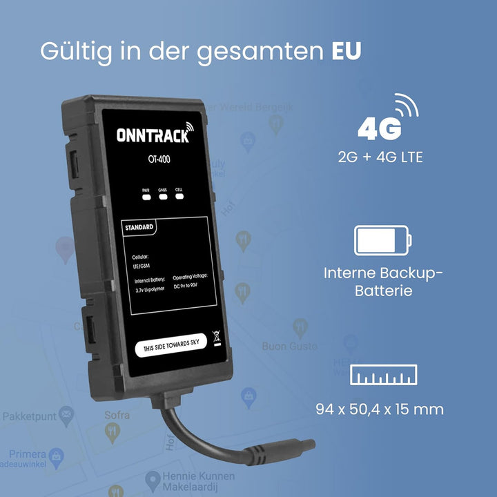 Onntrack 400 Einbau GPS-Tracker - Lebenslange kostenlose Tracking, für Auto, LKW, Wohnmobil, Echtzei