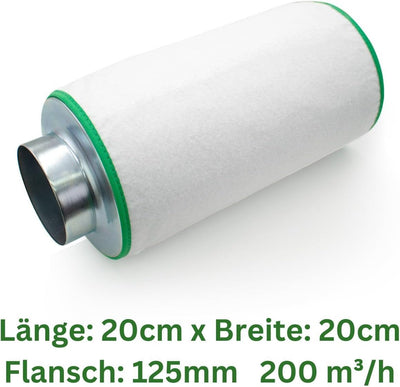 LABT Luft-Filter Flanschgrösse 125mm | für 200m³/h Luftumsatz, Luftreiniger, Aktivkohle-, Geruchsfil