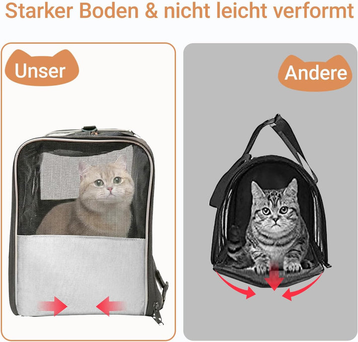 Katzentransportbox – Faltbare Transportbox Katze Auto aus Oxfordstoff, Atmungsaktive Katzentasche mi