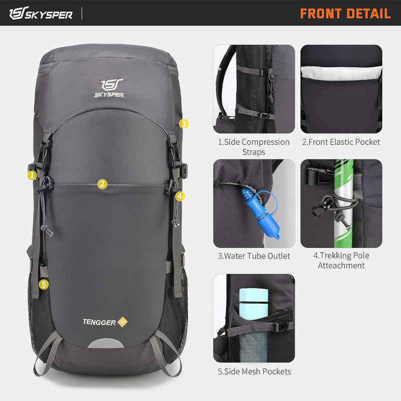 SKYSPER TENGGER 35L/50L Wanderrucksack Ultra Leichtgewicht Trekkingrucksack Herren und Damen Wandern