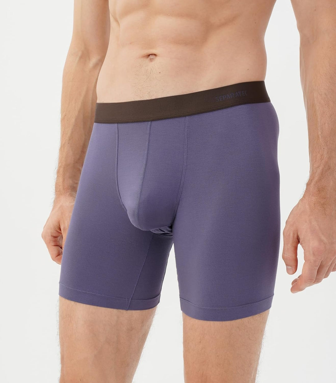 Separatec Herren Boxershorts, Herren Unterhosen aus Bambus-Viskose, atmungsaktiv und weich, Doppelbe