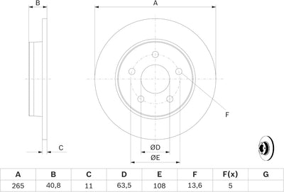 Bosch BD1048 Bremsscheiben - Hinterachse - ECE-R90 Zertifizierung - zwei Bremsscheiben pro Set